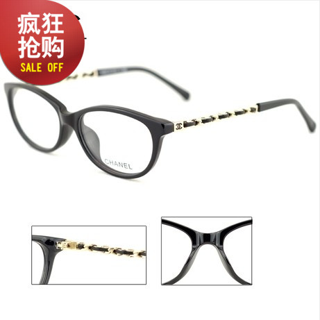 3221超轻进口板材平光近视眼镜框 皮革链眼镜架女款潮 眼镜架