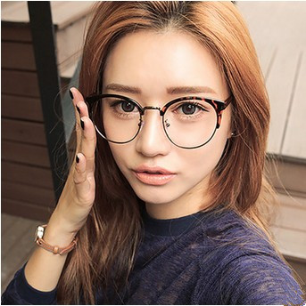 半框猫眼金属眼镜架潮人复古男女款士眼镜韩版眼镜框平光镜圆框