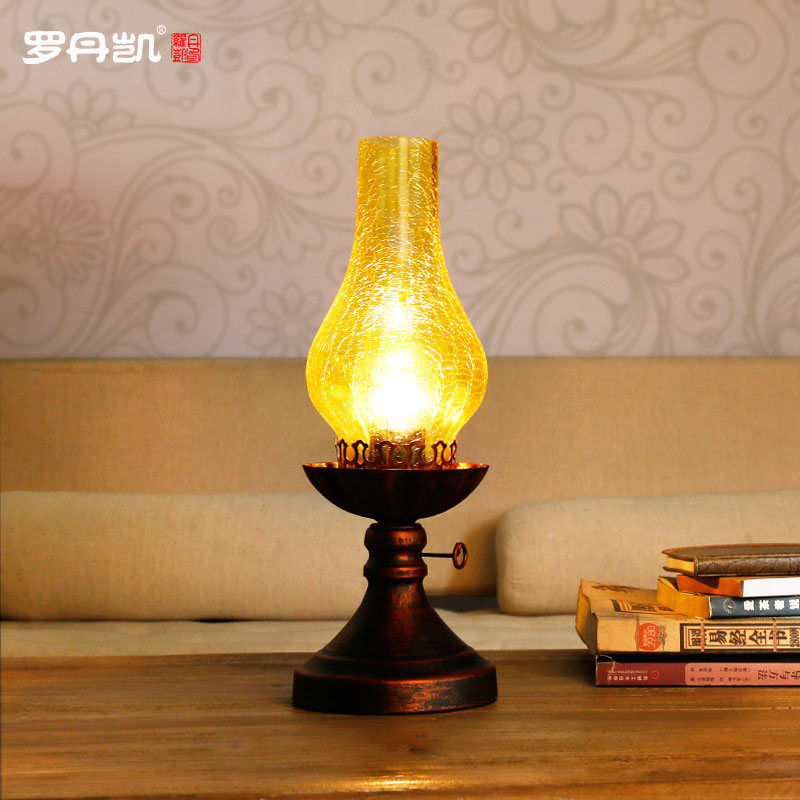 中国风复古台灯 老式煤油灯卧室床头灯创意中式古典书房装饰台灯