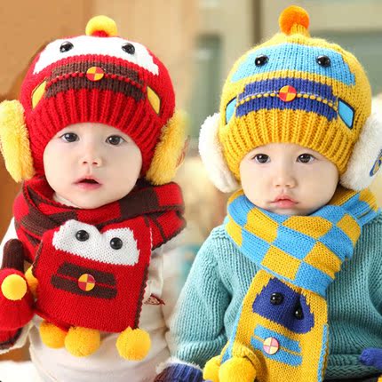 韩版6-12个月婴儿帽子秋冬款1-2-4岁女宝宝男童儿童冬季毛线帽潮3