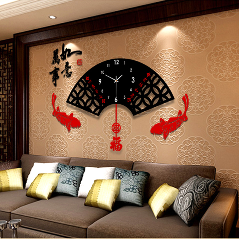 久久达钟表挂钟客厅中式现代约创意时尚钟中国风摆钟静音石英钟大