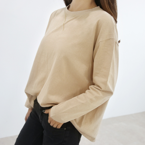 韩国正品代购女装 基本款简单休闲纯色百搭长袖T恤