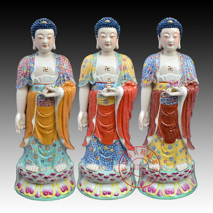 286ZJM景德镇陶瓷器工艺品摆件 雕塑艺术品家居摆设 西方三圣佛像
