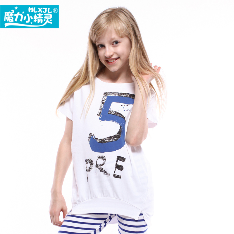 2015夏款t恤青少年女童装潮韩版中大童休闲纯棉女童短袖儿童圆领