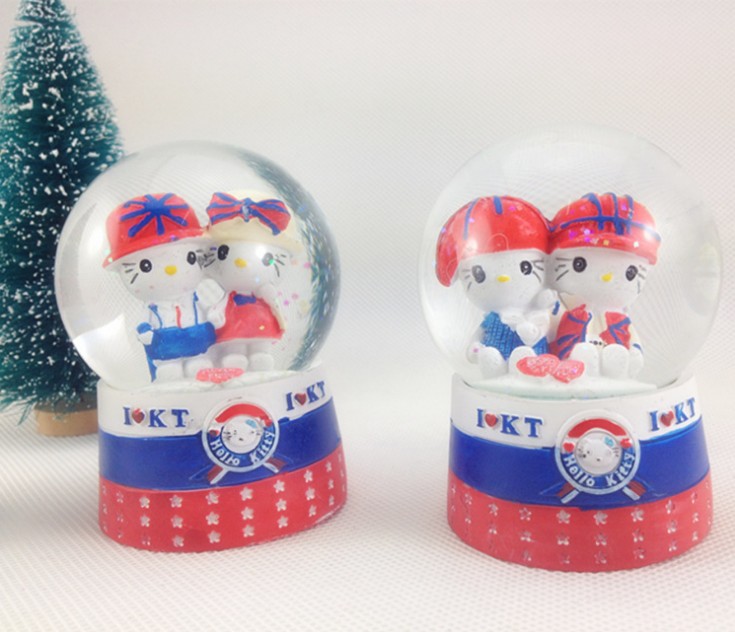 包邮 水晶球批发 厂家直销KT猫水晶球 家居摆饰玻璃水球个性礼品