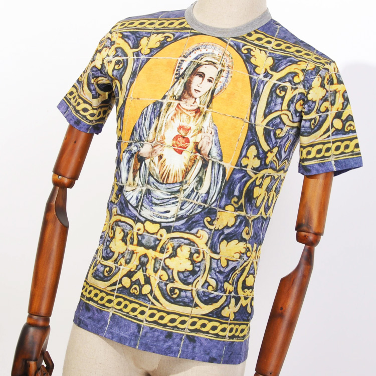 顶骁DSW 新款圣母陶瓷油画印花系列 男士圆领棉质修身T恤