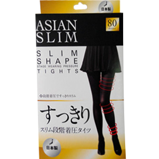 日本原装进口 厚木定制专款 阶段加压塑形美腿80D连体裤袜