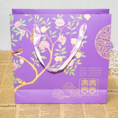 喜糖盒配套手提袋婚庆糖果大号纸袋子结婚礼品巧克力包装袋礼盒袋