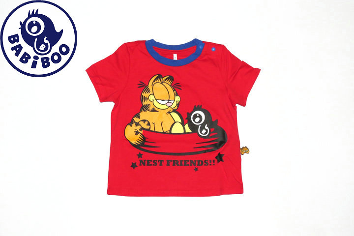 BABiBOO巴比布2015专柜正品加菲猫宝宝童装夏季纯棉短袖T恤潮牌
