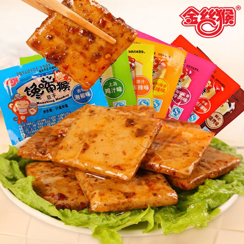 金丝猴馋嘴猴豆干制品250g小包装休闲素食麻辣豆腐干零食小吃食品