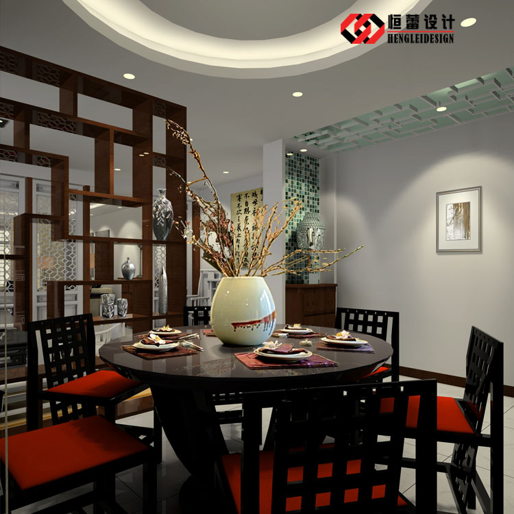 中式风格独具时尚现代感元素室内设计效果图制作软装饰定制装修案