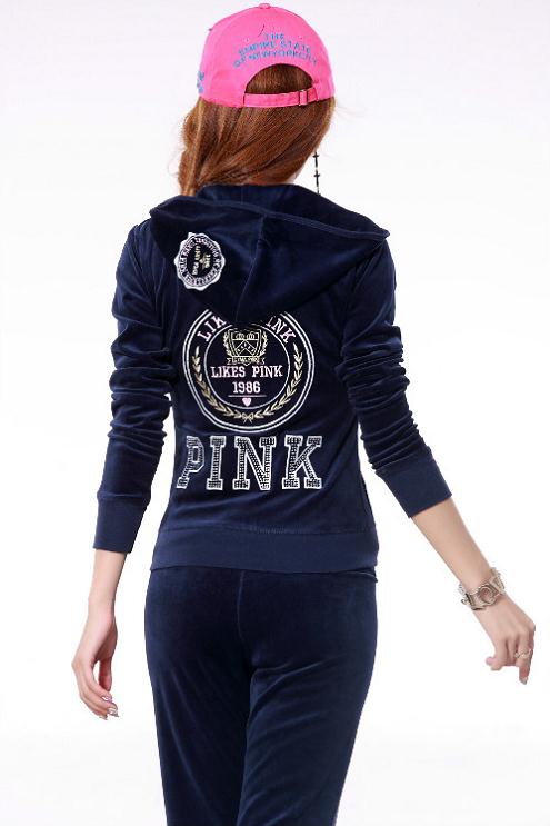 欧洲站2014新款韩版PINK天鹅绒运动套装女金丝绒套装休闲运动套装