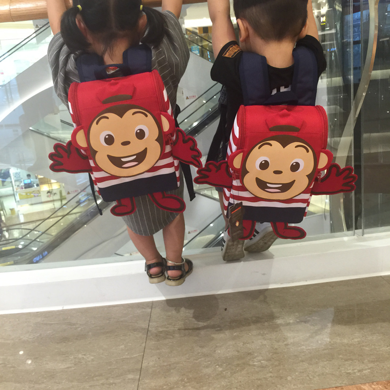 幼儿园书包1-234岁宝宝儿童男女双肩减负书包 可爱猴子小背包韩版