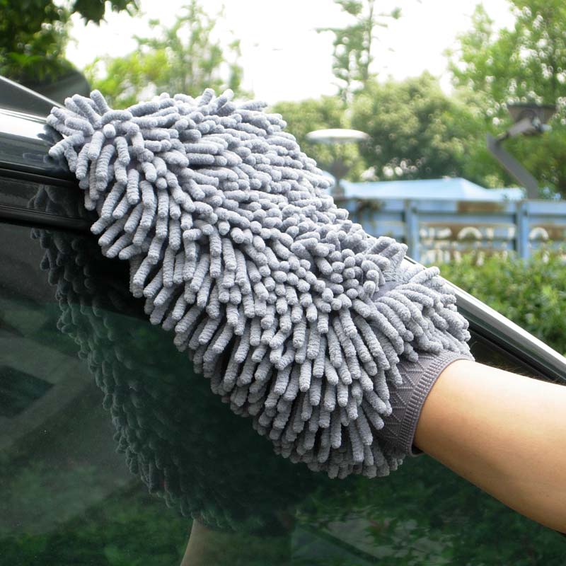 易可 雪尼尔多功能擦车手套  除尘手套  清洁手套  汽车洗车手套