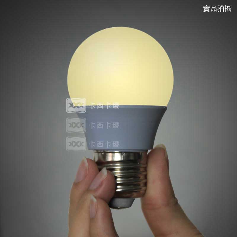 卡西卡燈飾 节能台灯灯泡 E27 大螺旋口 3W LED 室内照明黄光球泡