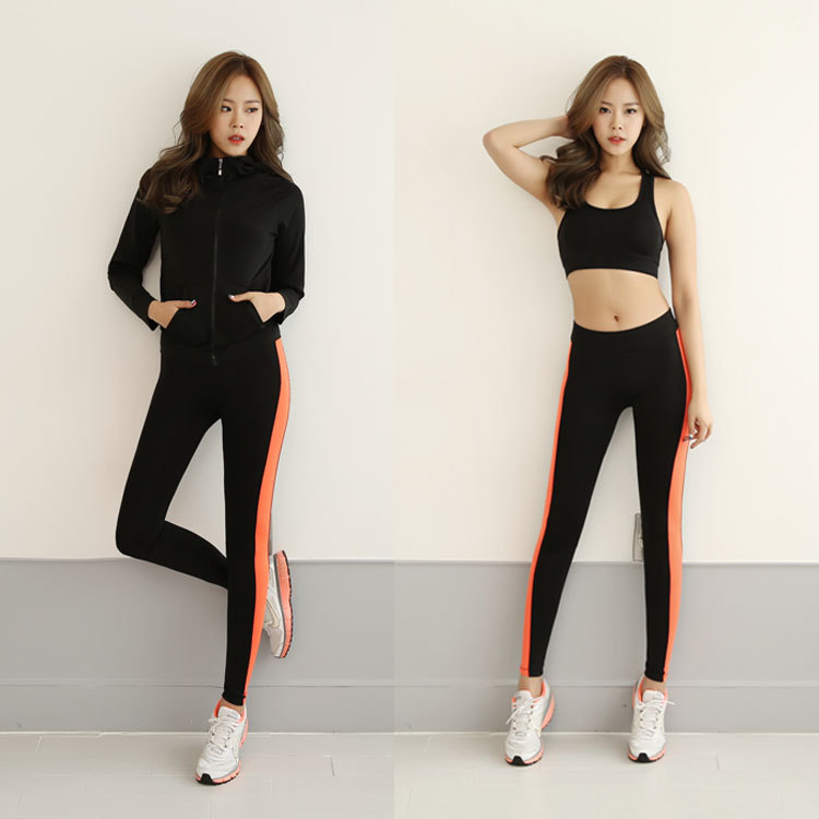 韩国健身服 长袖上衣训练服跑步服运动春夏韩版瑜伽服三件套女