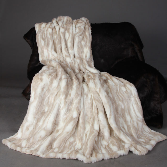 M毛皮皮草欧洲高档被子毛毯空调被沙发装饰毯床尾毯奶油纹理