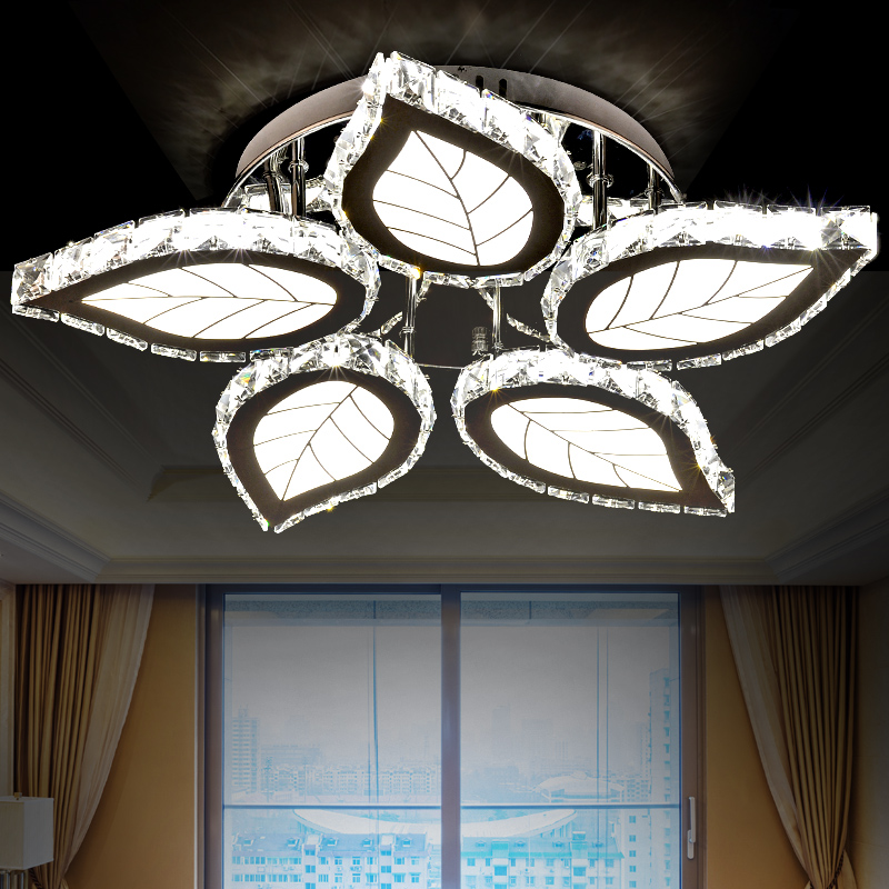卧室灯温馨餐厅灯创意客厅灯圆形现代简约水晶灯led吸顶灯大气