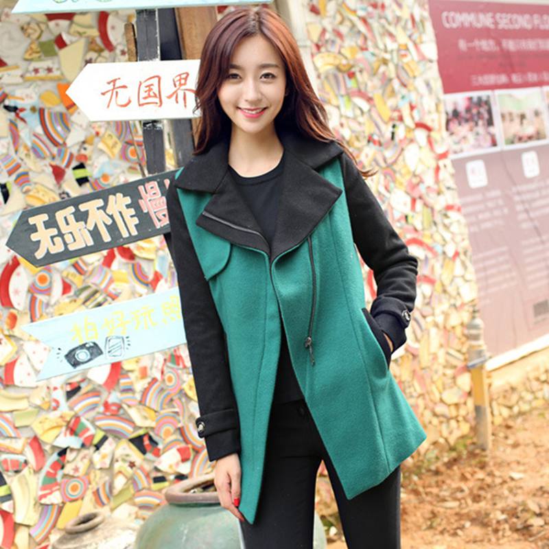 2015秋冬女装新款韩版羊毛呢外套中长款气质修身呢子大衣风衣潮