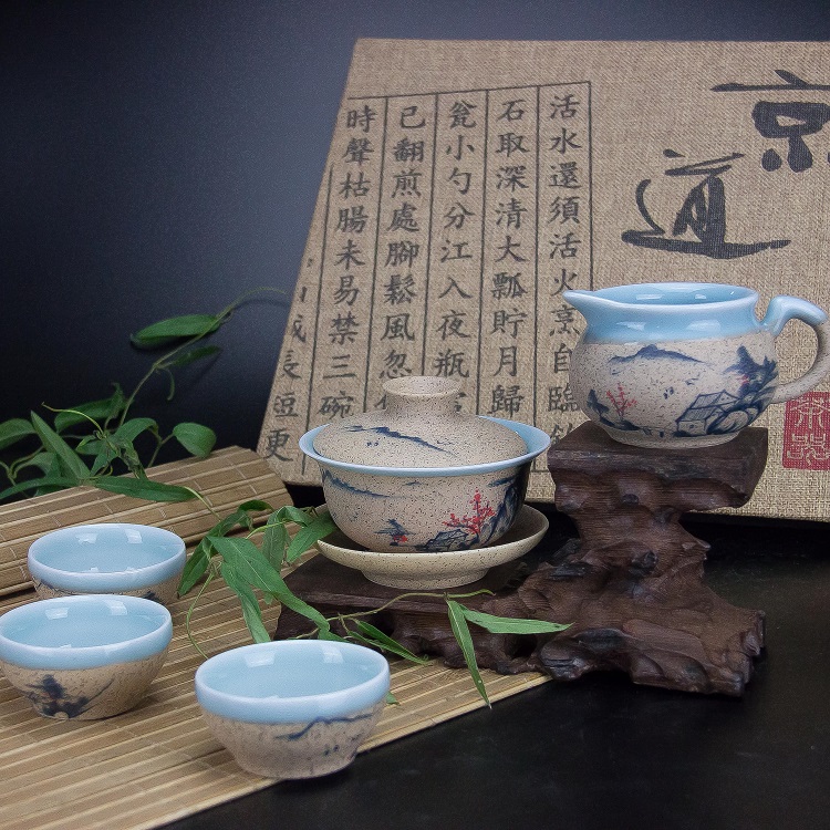 中国瓷都潮州原厂正品陶瓷茶具套装整套茶具附礼品盒 送礼佳品