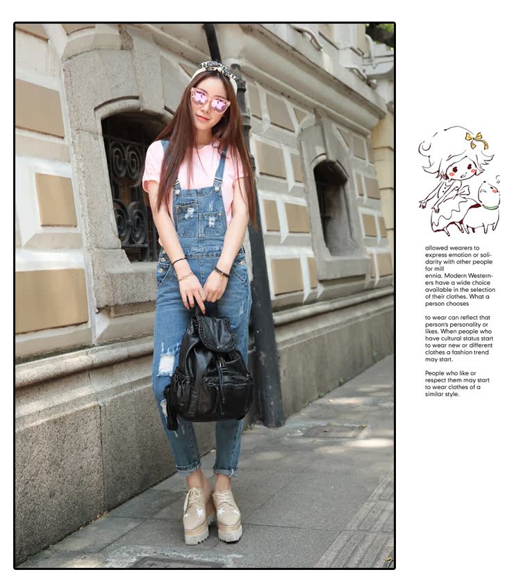 2015韩版新款双肩包时尚休闲水洗皮女士背包英伦学院风学生书包