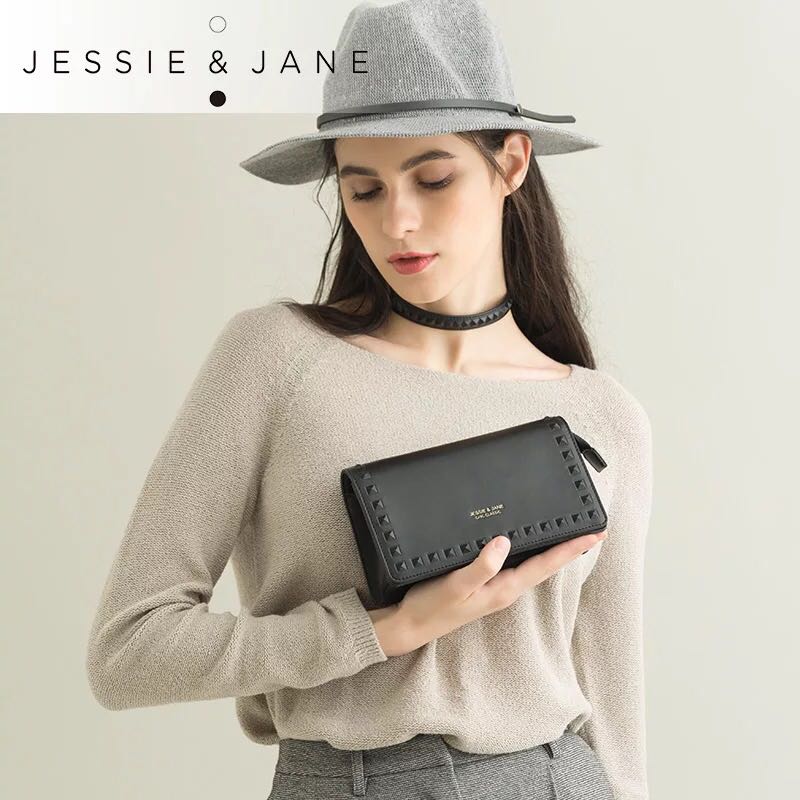 【预售】JESSIE&JANE及简2016新款单肩斜挎包1339时尚牛皮女包