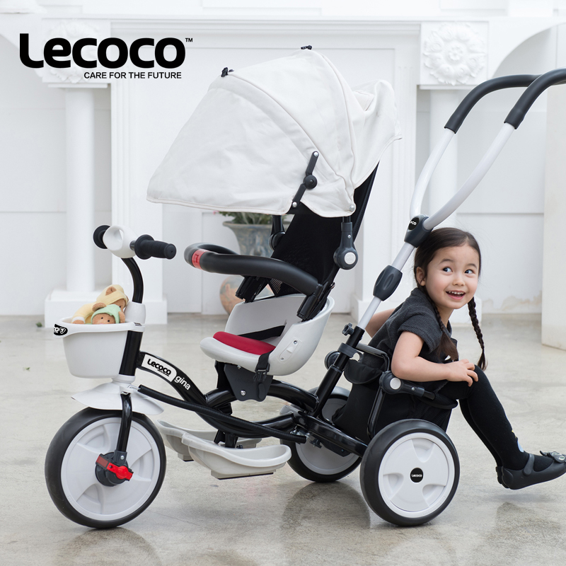 lecoco乐卡韩版1-3岁儿童三轮车脚踏车宝宝童车婴儿四合一手推车