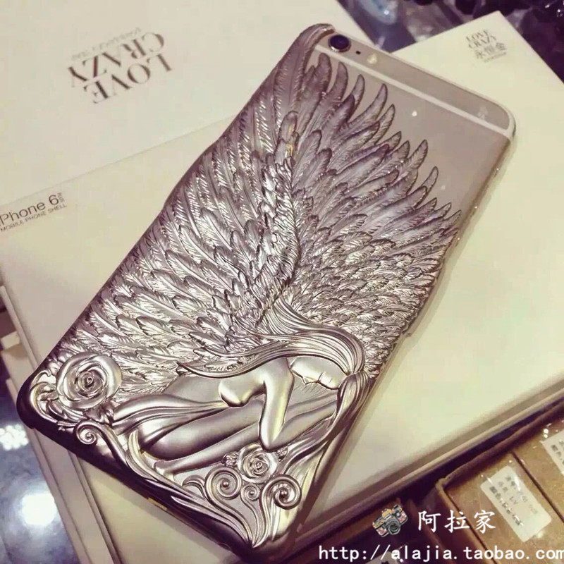 范冰冰同款天使之翼苹果6plus手机壳iphone6浮雕翅膀保护套潮人款