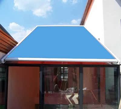 阳光房户外室外顶棚遮光窗帘电动双轨道伸缩式天幕遮阳蓬雨棚定做