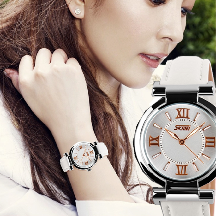 韩版女士学生手表 指针式皮带休闲防水女款简约时尚夜光石英表