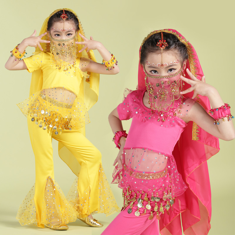 塔希雅 儿童肚皮舞 套装 儿童印度舞演出服 少儿舞蹈服装 带弹性