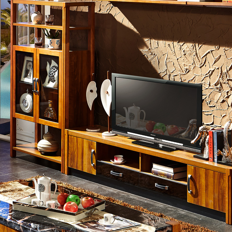 实木电视柜地柜中式现代组合储物电视机柜落地柜客厅家具特价