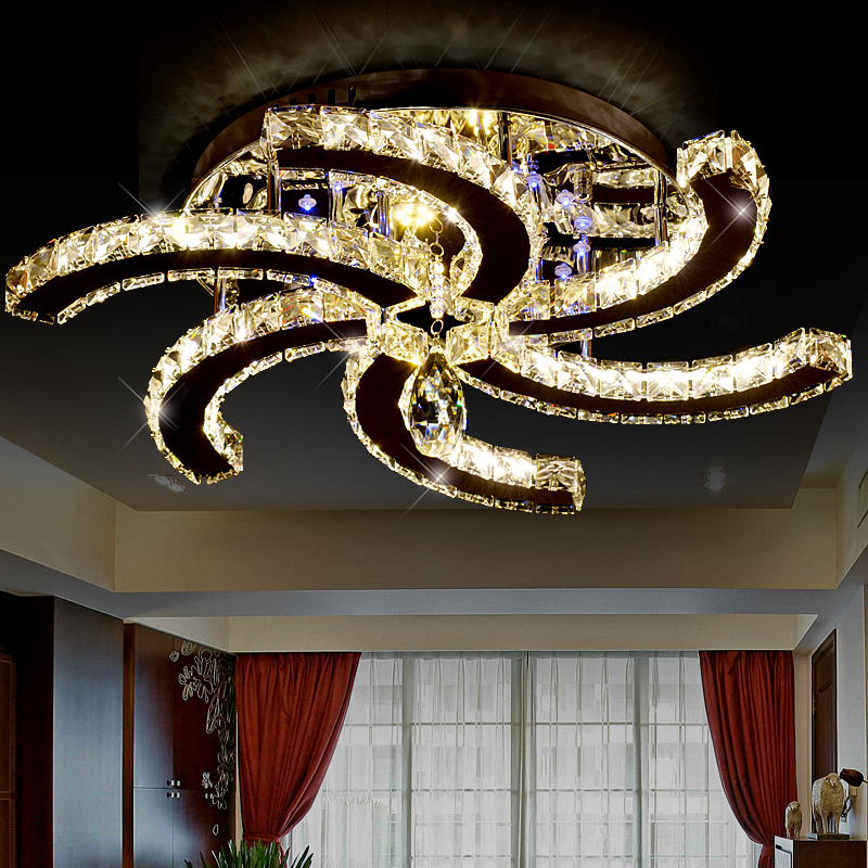 客厅灯圆形水晶灯led吸顶灯现代简约卧室灯温馨餐厅创意灯具灯饰