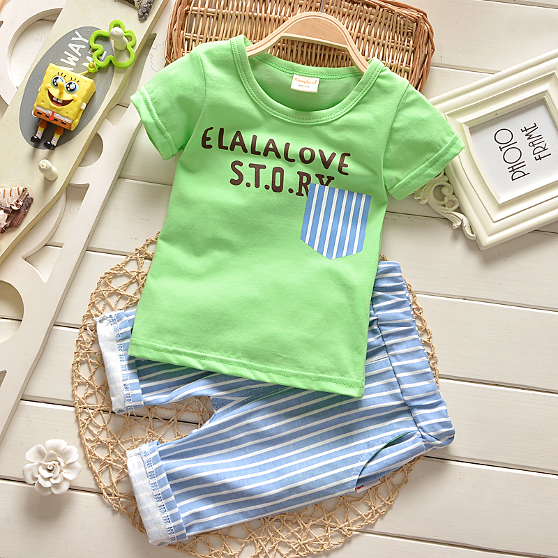 婴儿夏装潮童装儿童短袖套装男童纯棉两件套宝宝小童T恤0-1-2-3岁