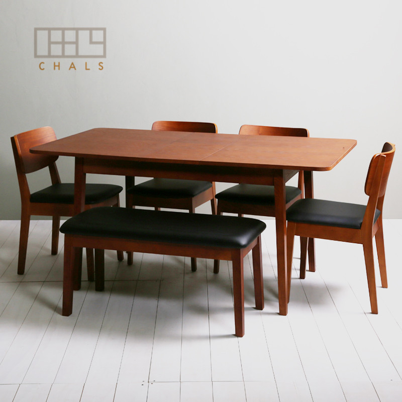 实木折叠餐桌可伸缩餐桌椅组合长方形水曲柳饭桌简约现代方桌清仓