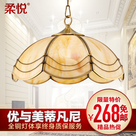 铜灯全铜欧式客厅吊灯创意卧室餐厅 防水灯具美式别墅大吊灯