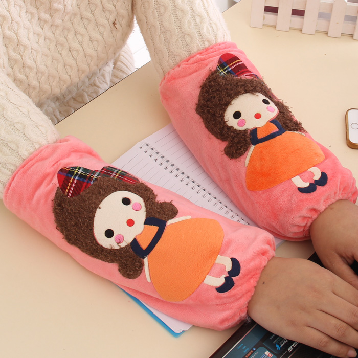 韩版可爱长款袖套女士办公工作套袖学生儿童秋冬季防污护袖袖筒