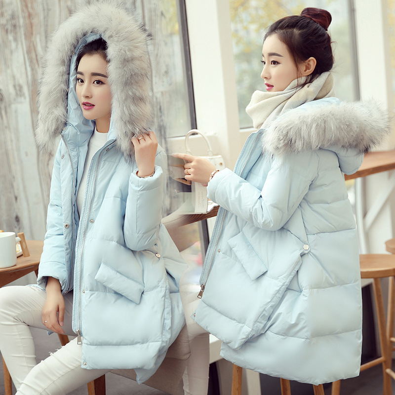 2015冬季新品女式棉衣女 韩版修身中长款斗篷型加厚羽绒棉服