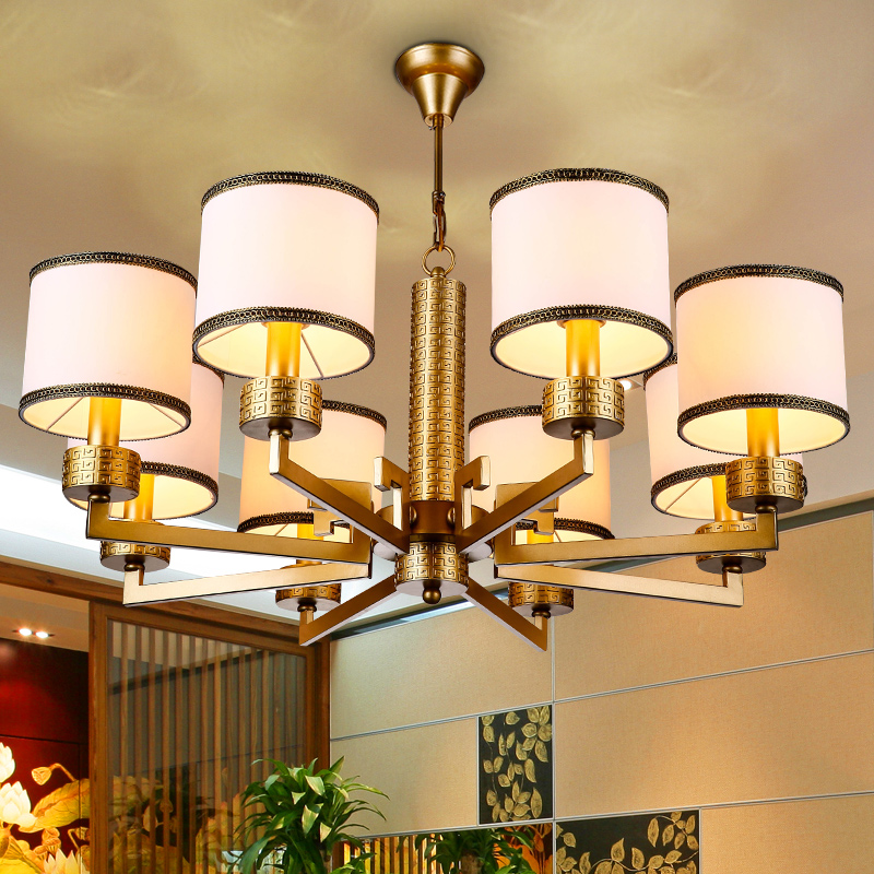 新现代中式简约创意酒店餐厅客厅卧室工程会所装修仿古铁艺吊灯具