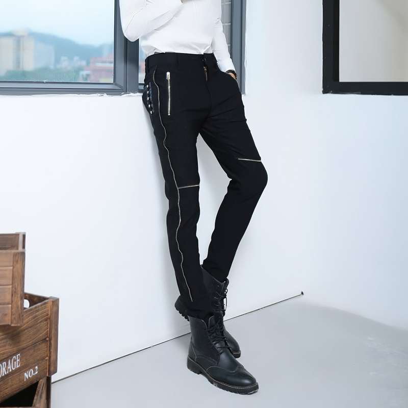 休闲裤男裤 修身韩版直筒青年长裤子 发型师男裤