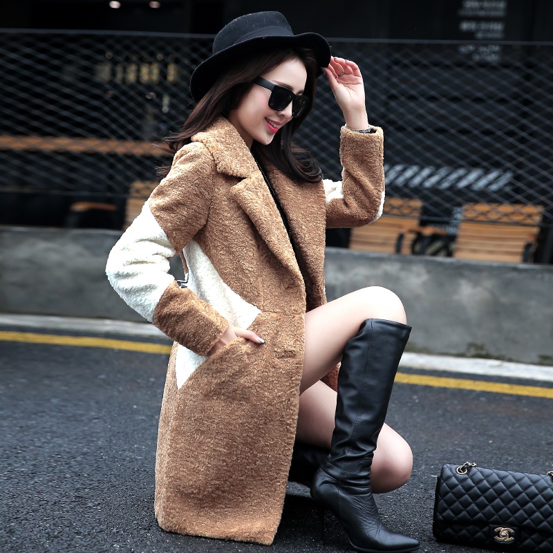2015冬装新款毛呢外套女韩版毛呢大衣女装中长款修身加厚呢子大衣