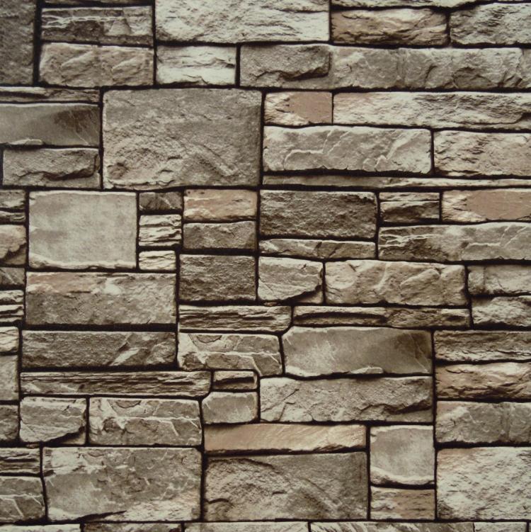 现代中式仿立体石块壁纸  不规则石头砖墙墙纸 客厅背景店铺装修
