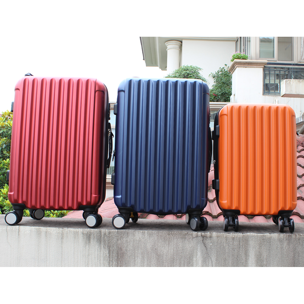 韩国名牌Cambridge拉杆箱子pet高档耐用旅行条纹桔黄蓝酒红色bag