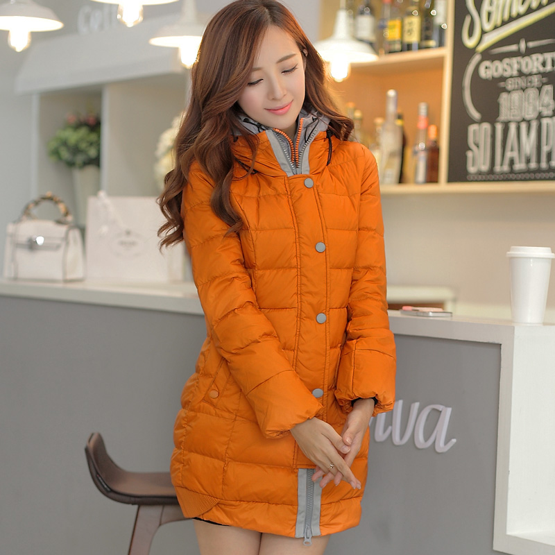 梵雪妮2015冬季新款潮韩版修身显瘦保暖中长款羽绒服外套