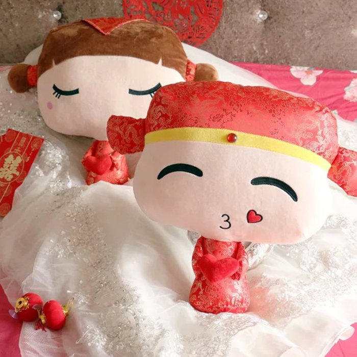 婚庆毛绒玩具玩偶创意布娃娃结婚礼物高档压床礼品天生一对送朋友