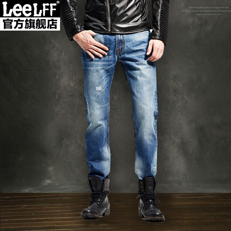Lee Lff正品男士修身小脚牛仔裤秋冬款弹力直筒休闲牛仔长裤 男