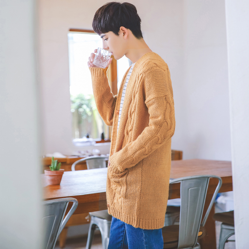 韩国设计师爆款推介中长款毛衣男 秋季韩版针织衫宽松潮