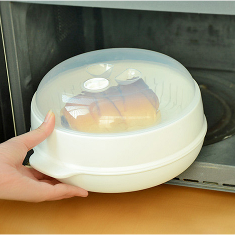圆形个塑料微波炉蒸笼专用收纳盒密封冰箱厨房多功能透明保鲜盒