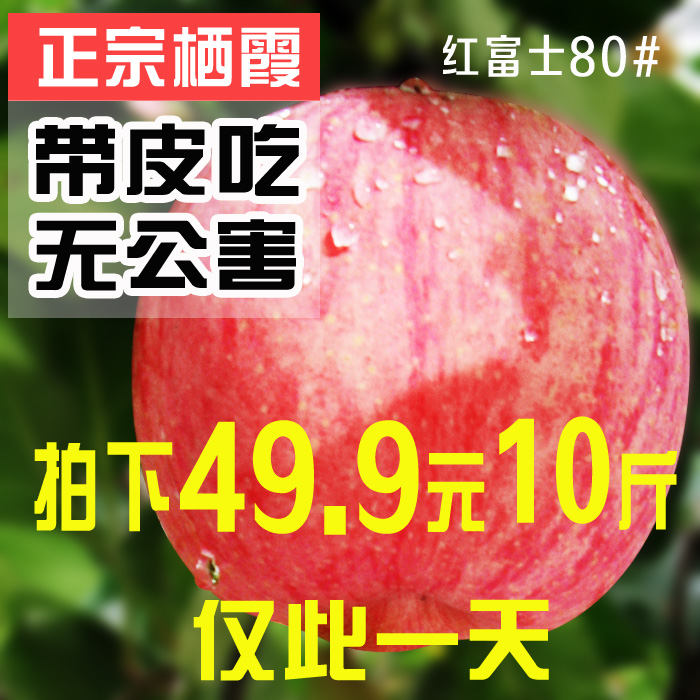 【香香果园】山东烟台苹果水果新鲜栖霞红富士有机特产批发包邮