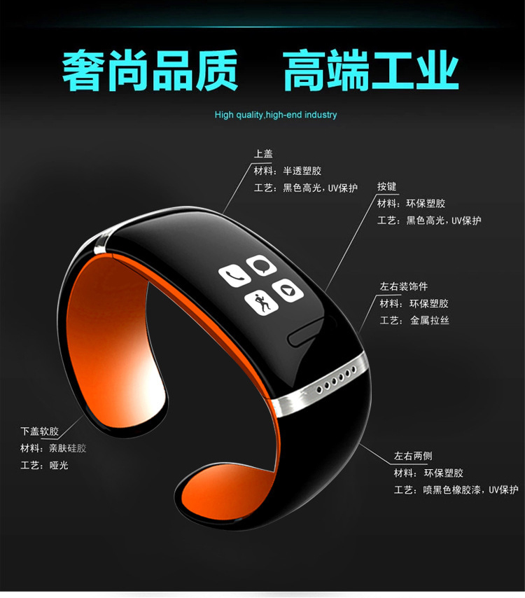 新款时尚安卓智能蓝牙手镯 腕带手环运动计步器蓝牙通话手表
